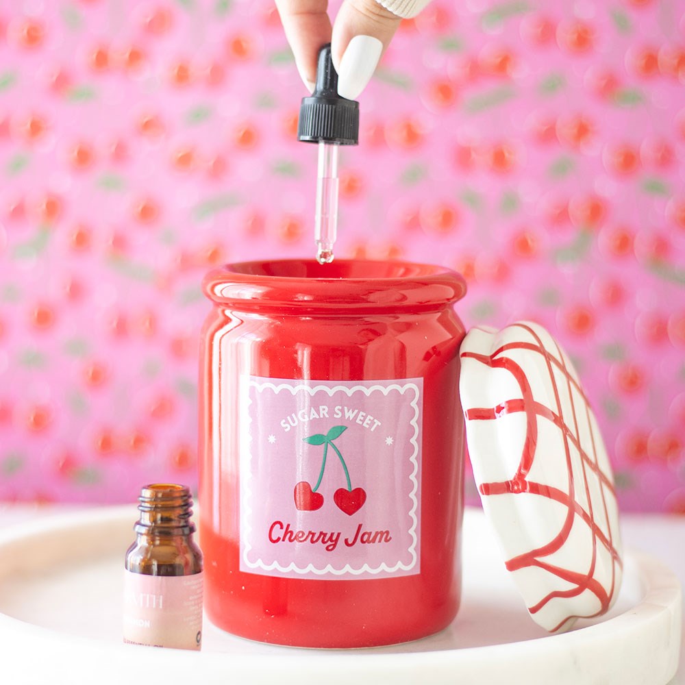 Cherry Jam Jar Wax Burner